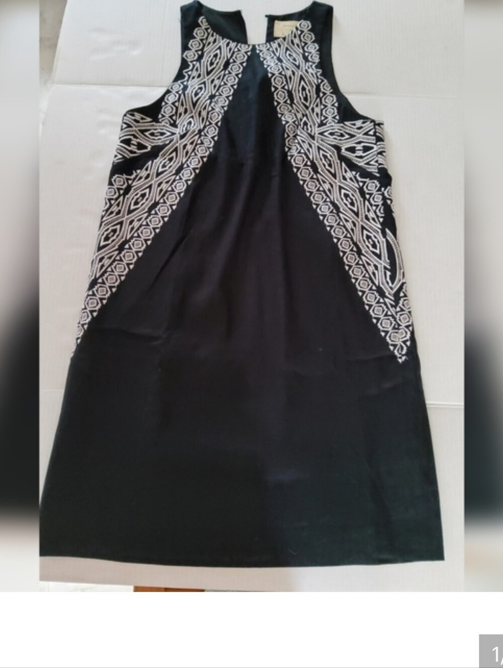 Elegant Black and Dress Geometric Midi (Artelier By Nicole Miller)